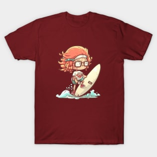 Cute Surfer Anime Character Funny T-Shirt